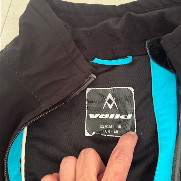 Black and Blue Zip-Up Soft Shell Ski Jacket- sz-10 - Picture 3 of 6